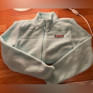 Vineyard vines, blue full zip up, fleece kids XL.